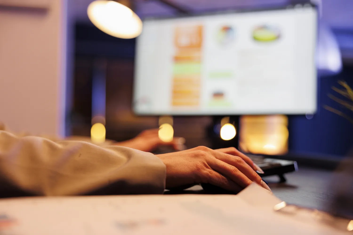 Business owner reviewing financial data on a laptop