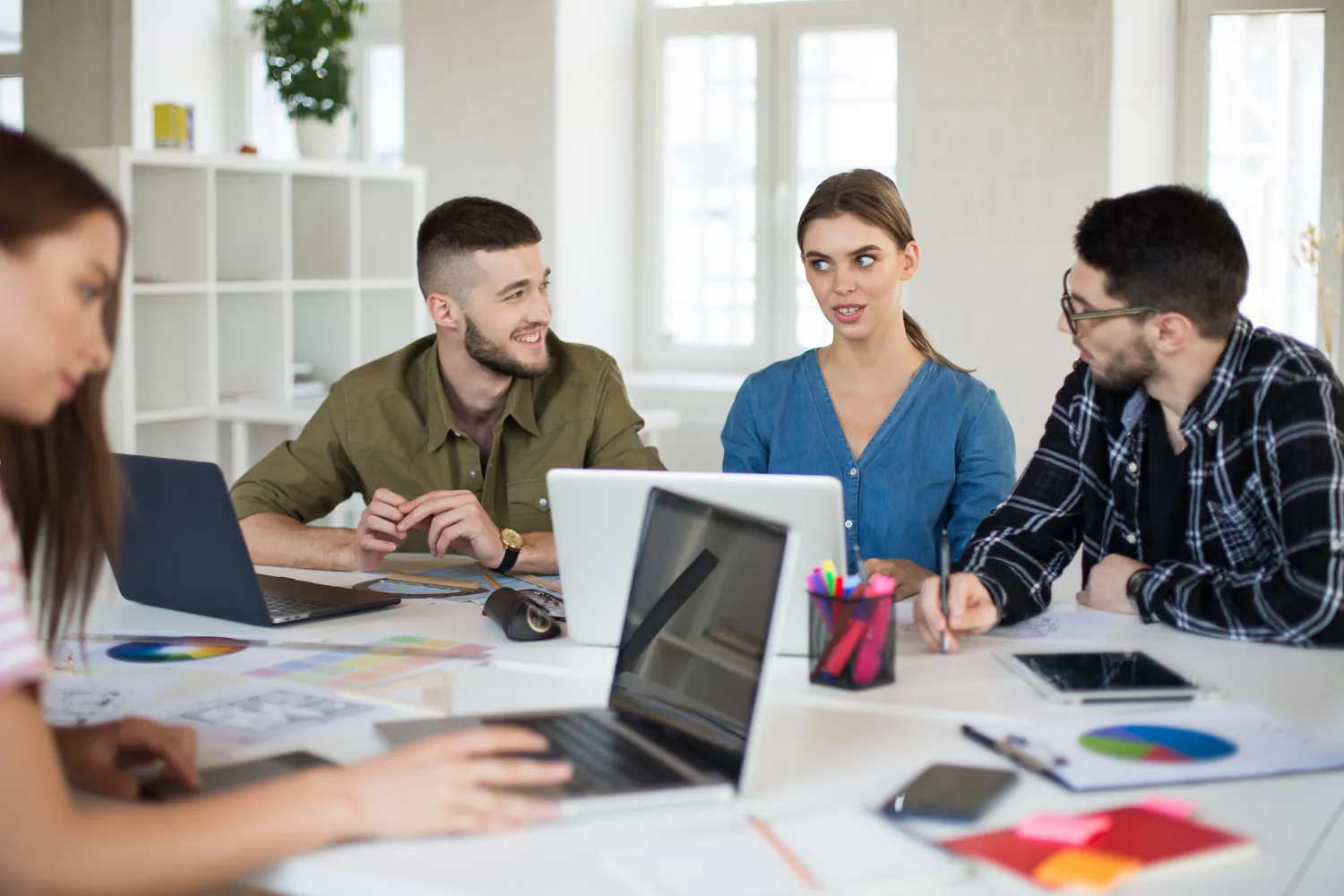 Marketing team planning a content strategy together