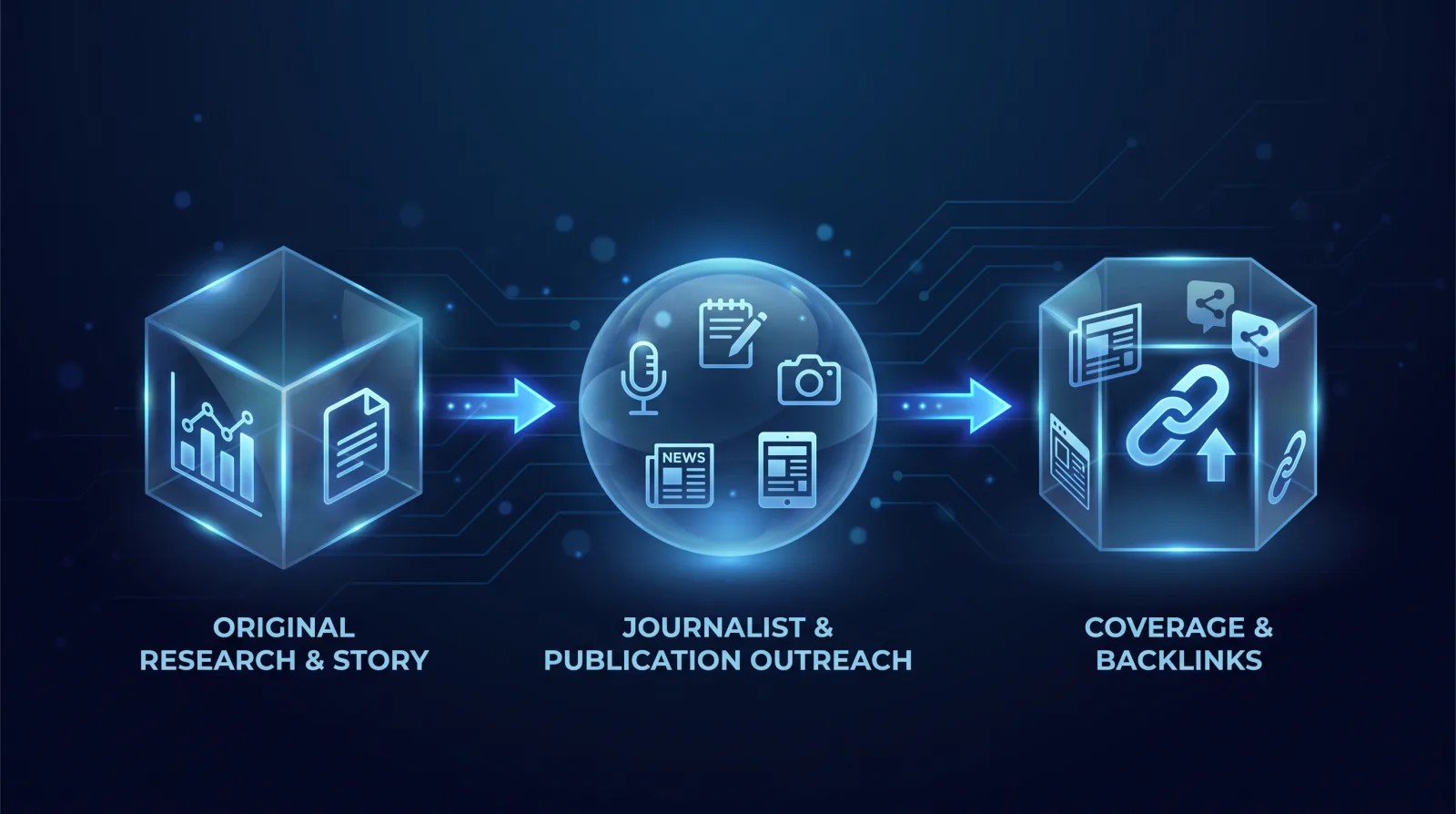 How a digital PR campaign earns links: original research, journalist outreach, then coverage and backlinks