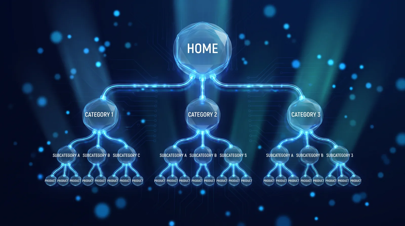 SEO-friendly ecommerce site architecture: home, category, subcategory and product pages