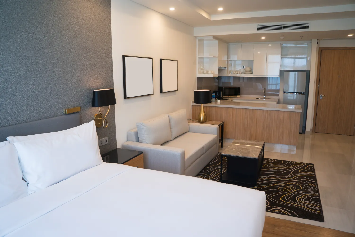 Comfortable hotel suite interior