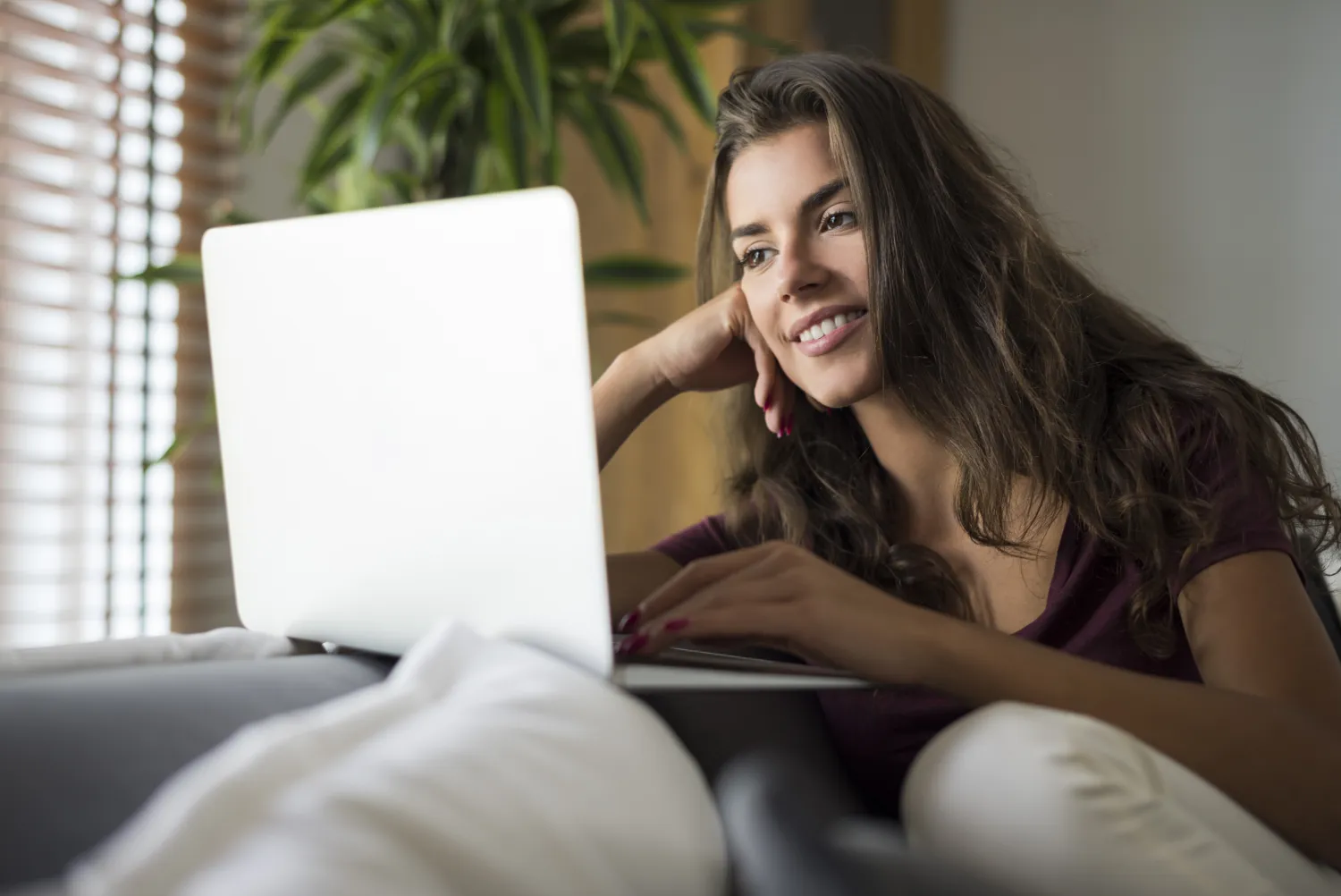 Customer researching a business online from home