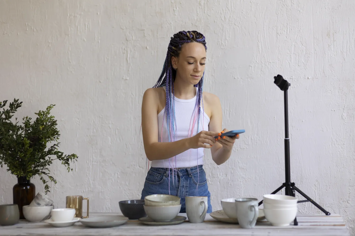Creator photographing a product for Instagram
