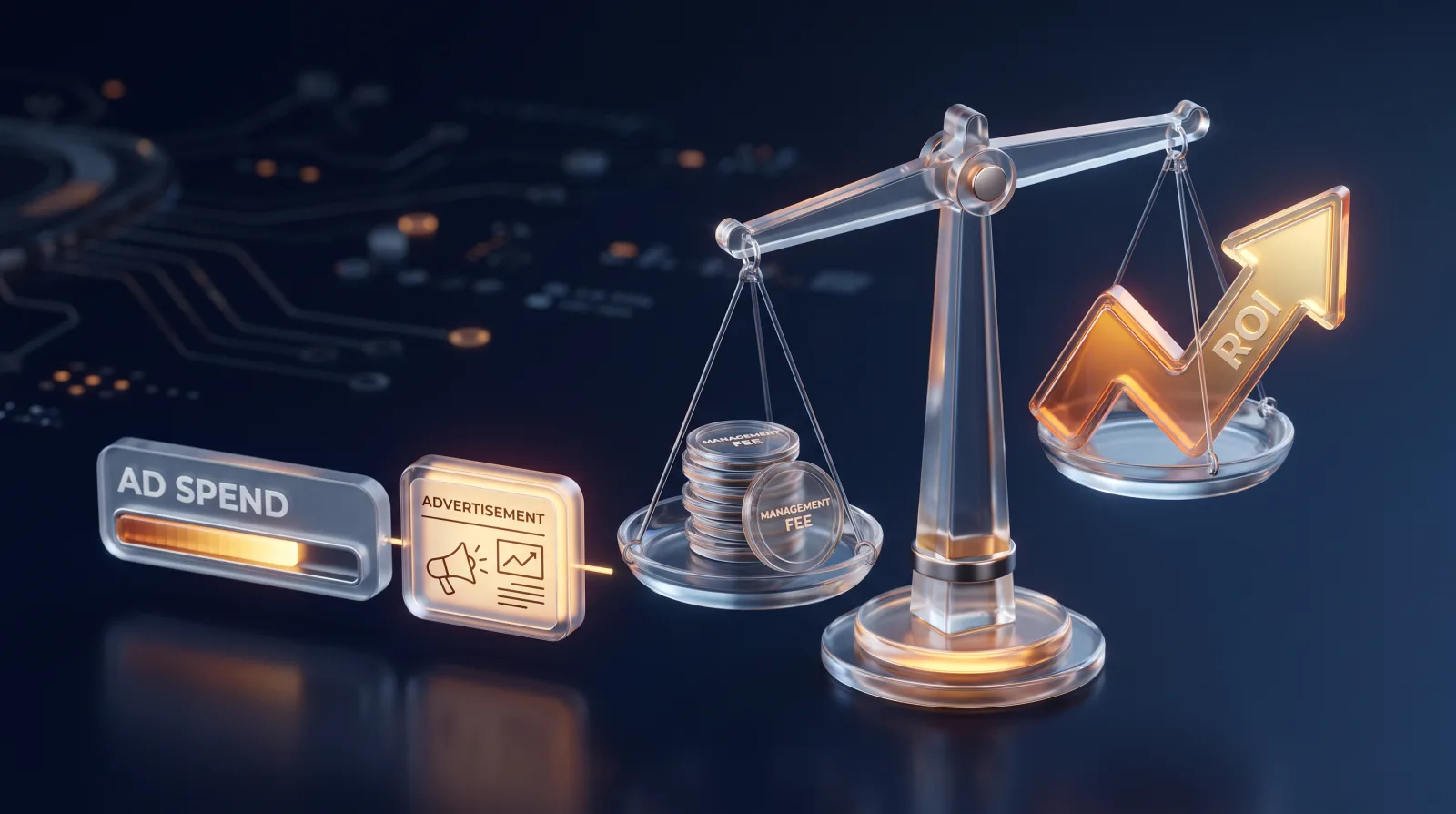 Illustration weighing a PPC management fee against return