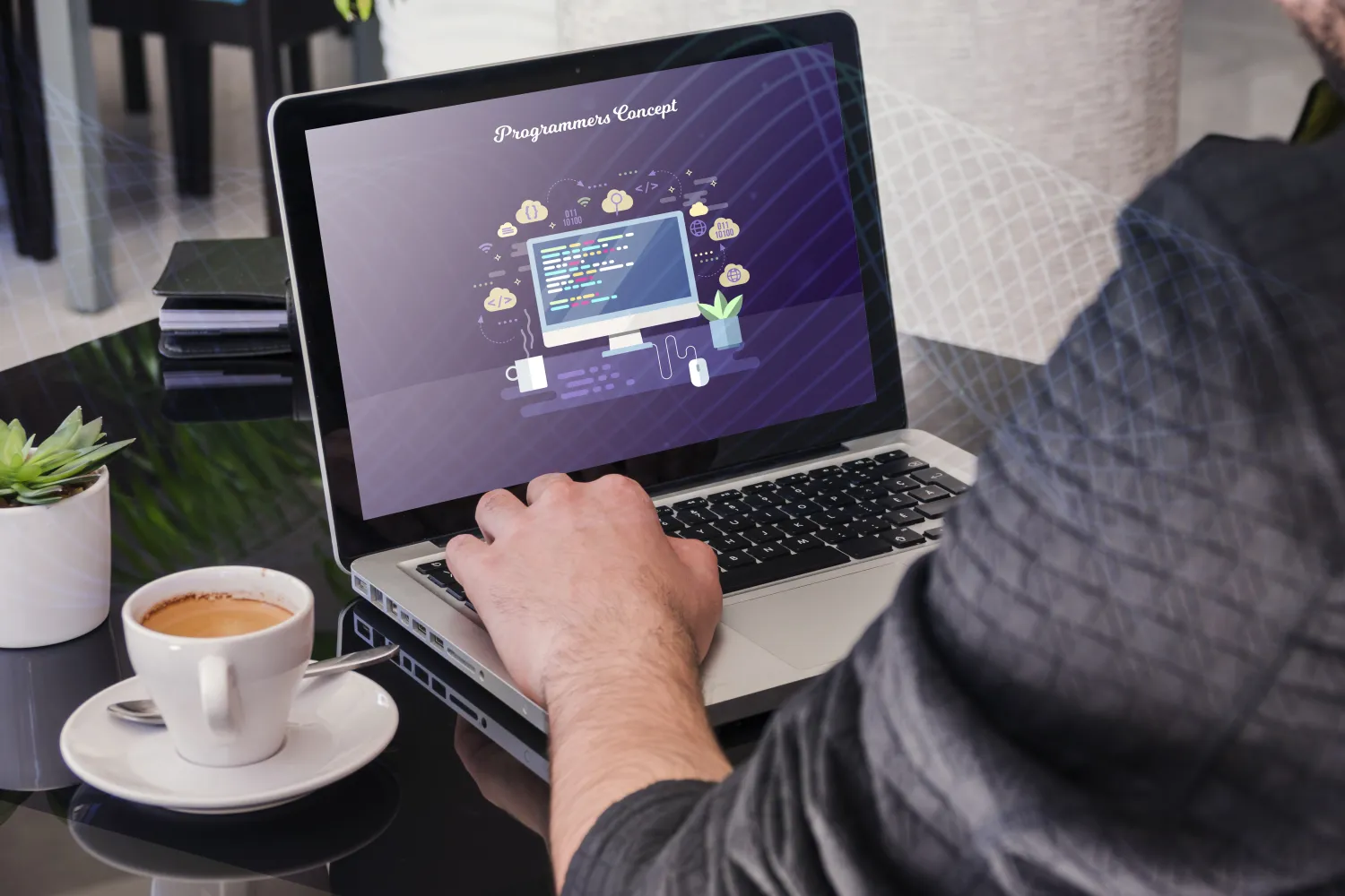Person working on a website on a laptop
