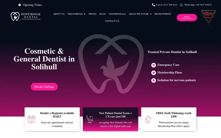 Dove House Dental website built by Get-Found