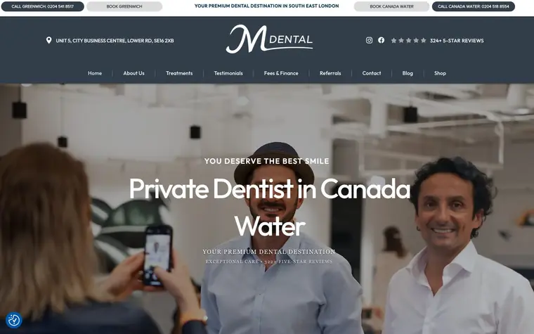 M Dental website built by Get-Found