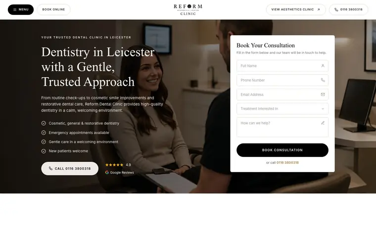Reform Dental website built by Get-Found
