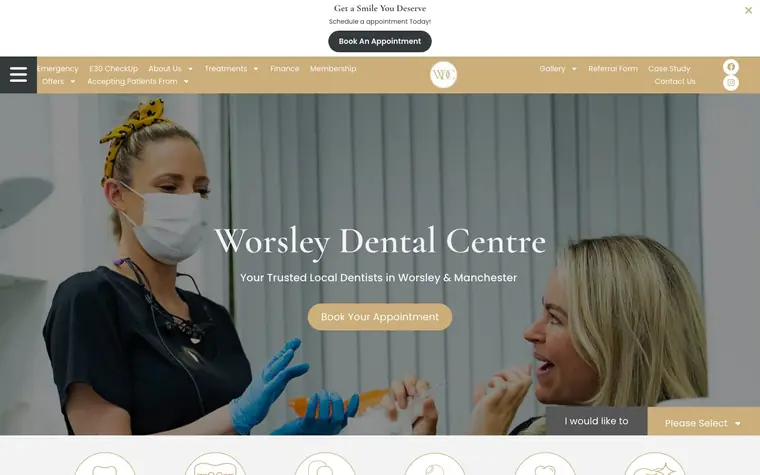 Worsley Dental Centre website built by Get-Found
